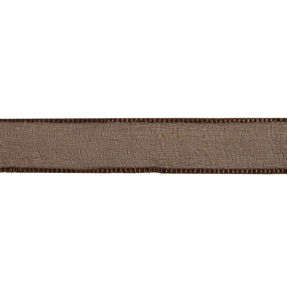 Brown Shimmering Organza Ribbon with Woven Edges - 0.75
