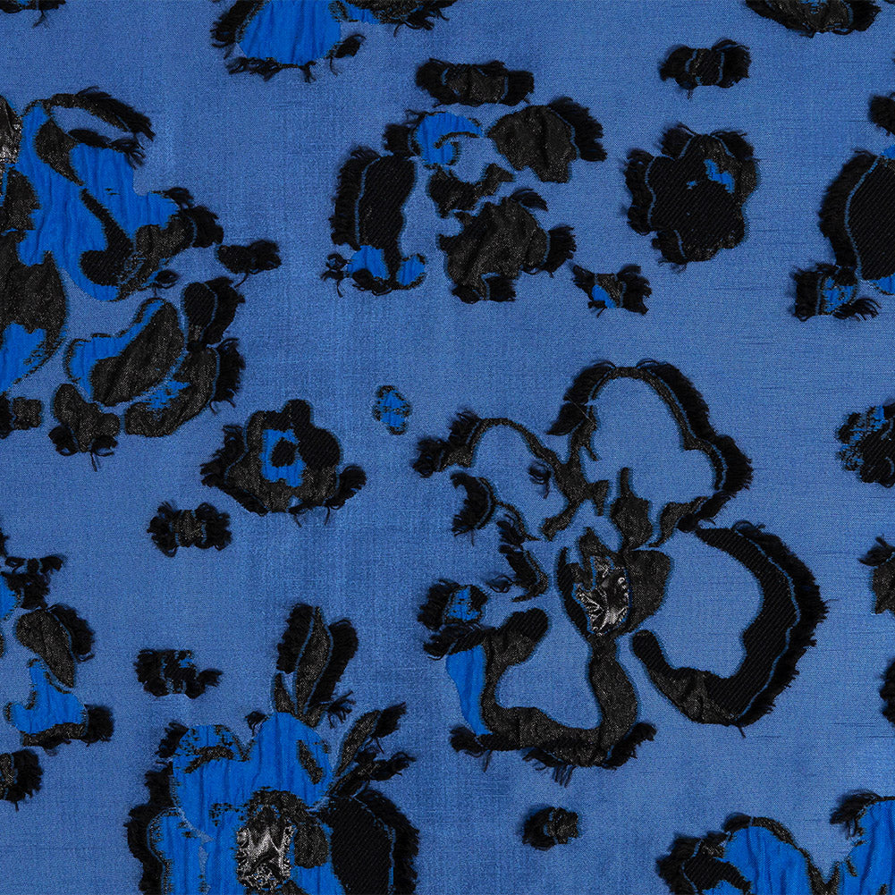 Cobalt and Black Floral Luxury Brocade - Joann Fabrics