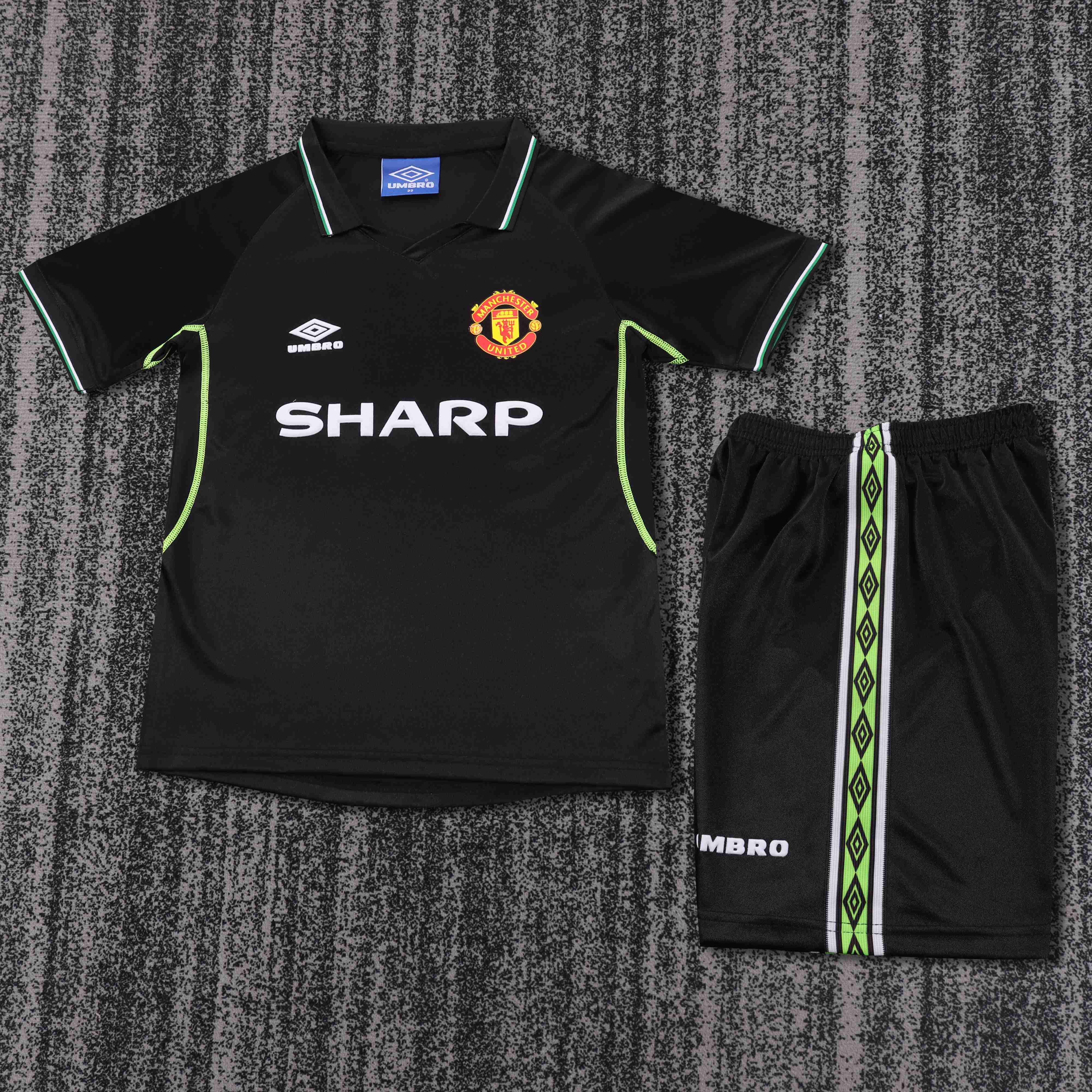 1998-1999 Retro Manchester United Third Away Football Shirt 1:1 Thai Quality Kids Size