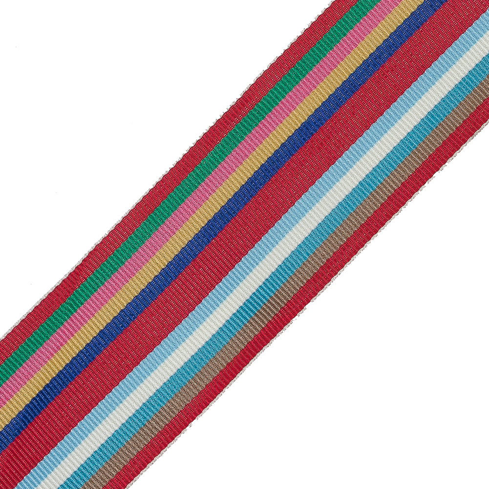 Multicolor Barcode Stripes Grosgrain Ribbon - 1.5