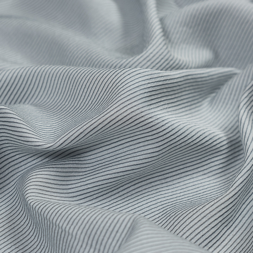 White and Gray Shadow Striped Silk and Cotton Woven - Joann Fabrics