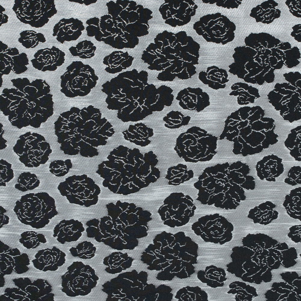 Metallic Silver/Pink Floral Polyester Brocade - Joann Fabrics