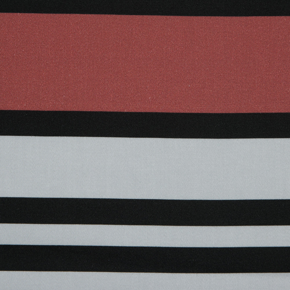 Stretch Cotton Sateen - Coral and White Stripes - Aina Stripe Print - Mood Exclusive Aloha Collection - Joann Fabrics