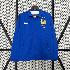 2024 France Reversible Windbreaker (White-Blue)Soccer Jersey 1:1 Thai Quality