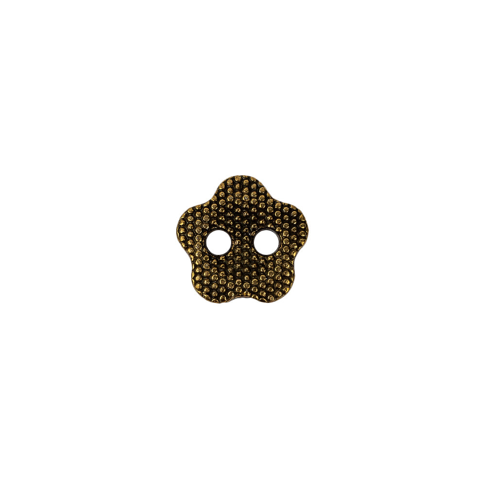 Light Bronze Nailshead Textured 2-Hole Metal Flower Button - 17L/10.5mm - Joann Fabrics
