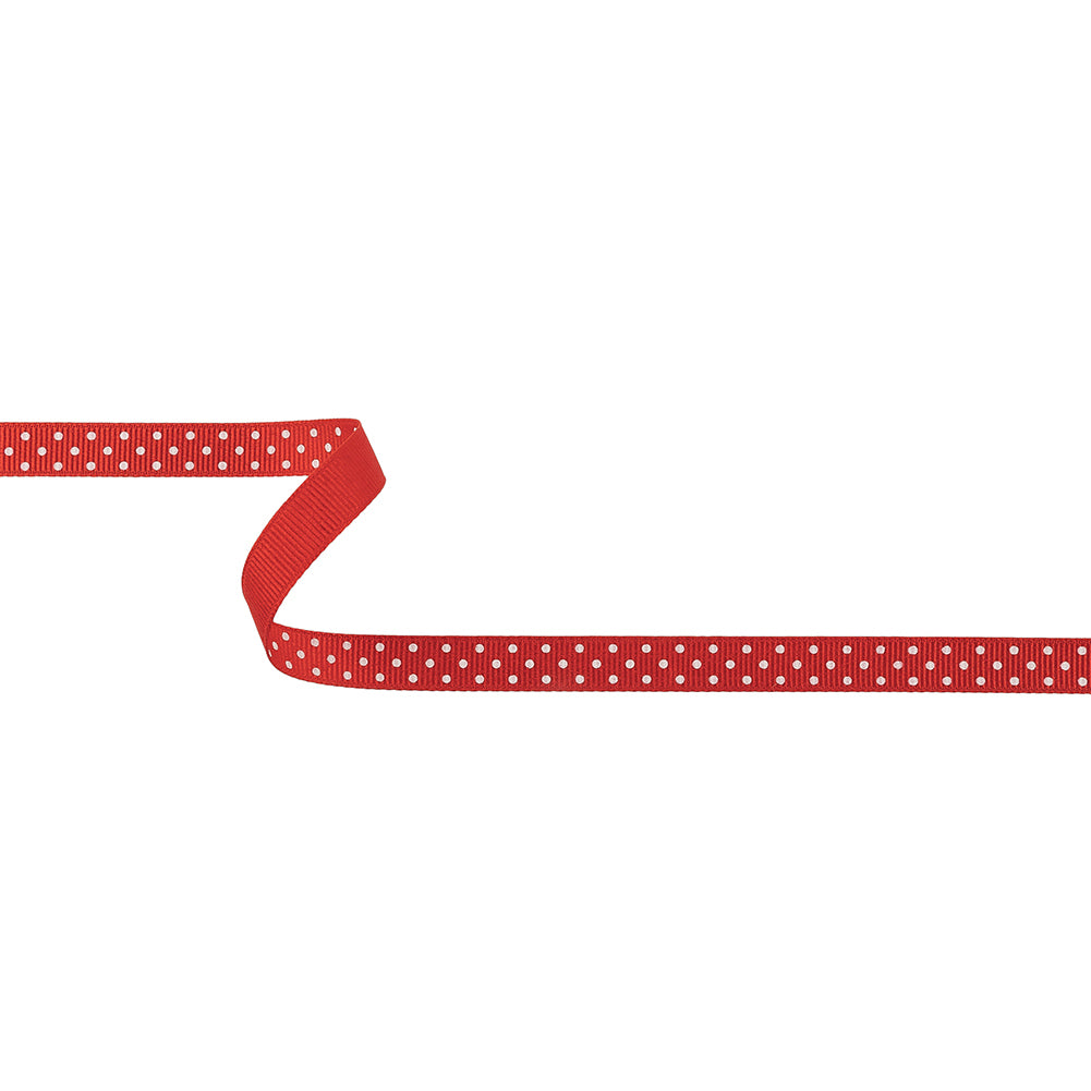 High Risk Red and White Polka Dots Grosgrain Ribbon - 0.375