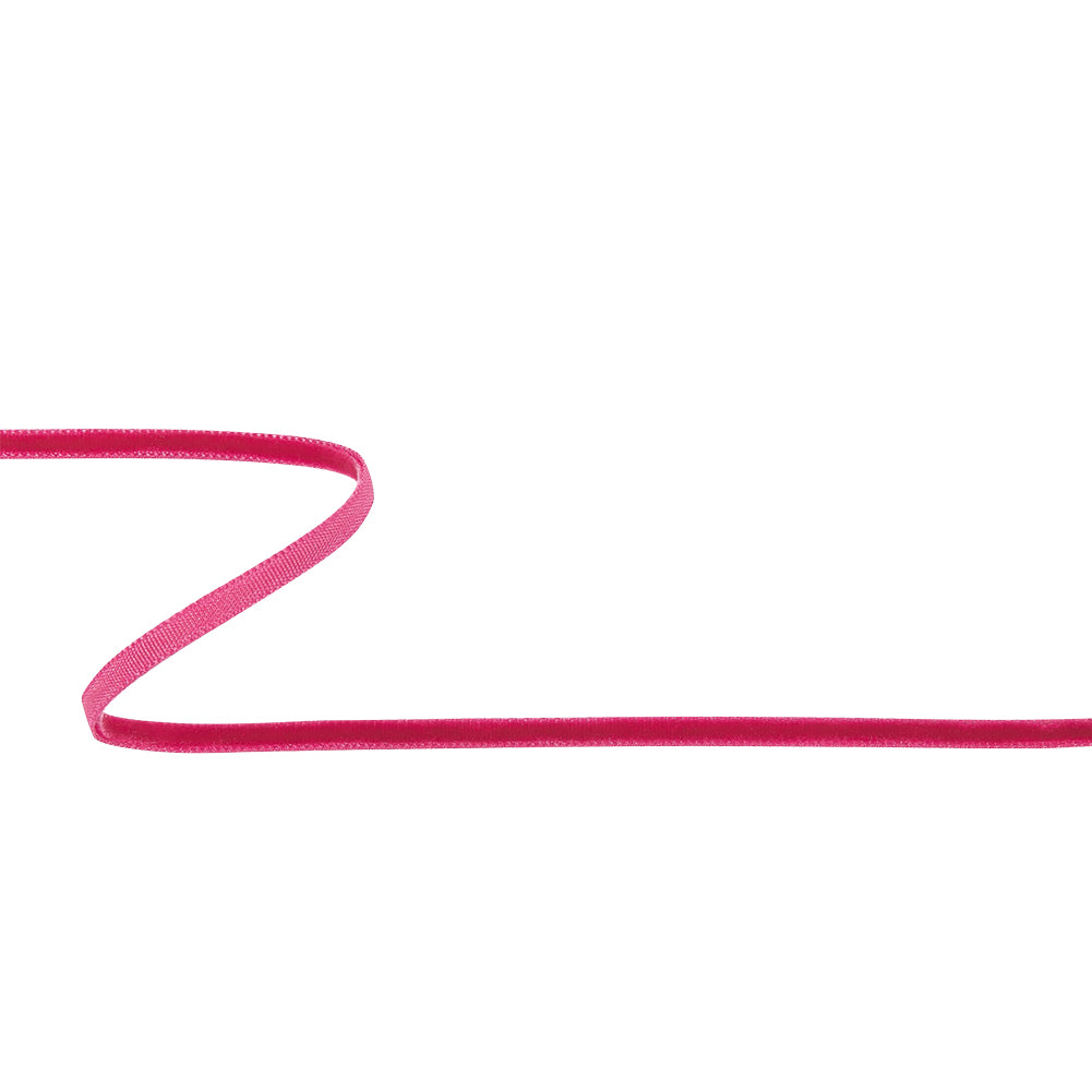 Shocking Pink Single Face Velvet Ribbon - 0.125
