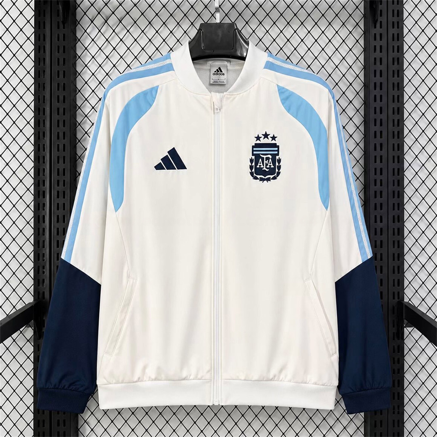 Argentina 2026 Travel Windbreaker - White With Light Blue - UnitedFutballJersey