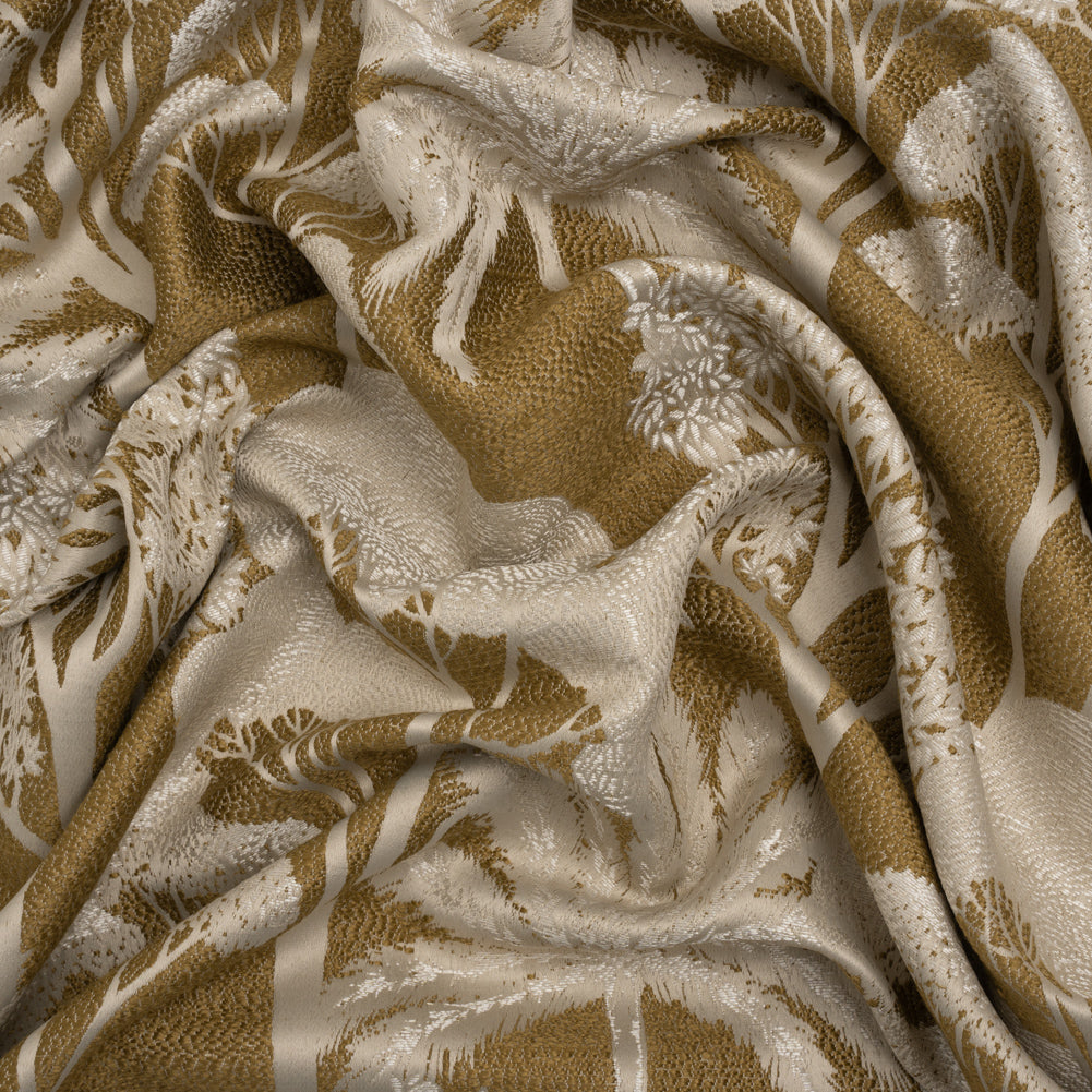 Recycled Polyester Drapery Jacquard - Ochre Jungle Trees - British Imported - Joann Fabrics
