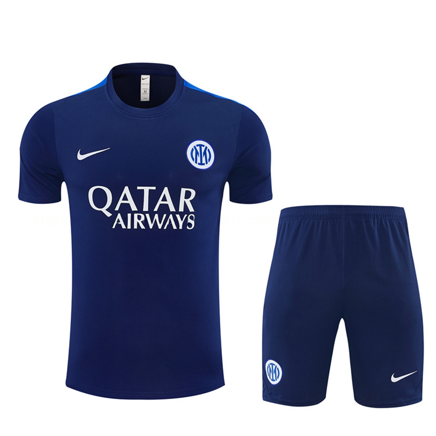 Inter Milan 26-27 Short-Sleeve Training Set - Deep Blue Top & Shorts - UnitedFutballJersey