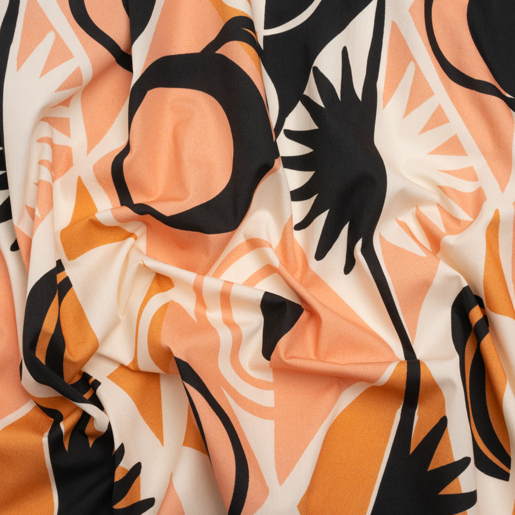 Cotton Poplin Print - Orange Geometric Suns and Circles - Mood Exclusive Twinkle Twinkle - Joann Fabrics