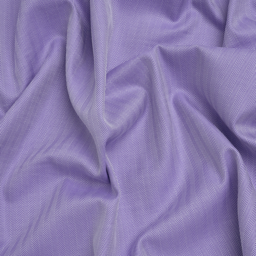 Cotton Twill Shirting - Very Peri and White Herringbone - Deadstock - Joann Fabrics