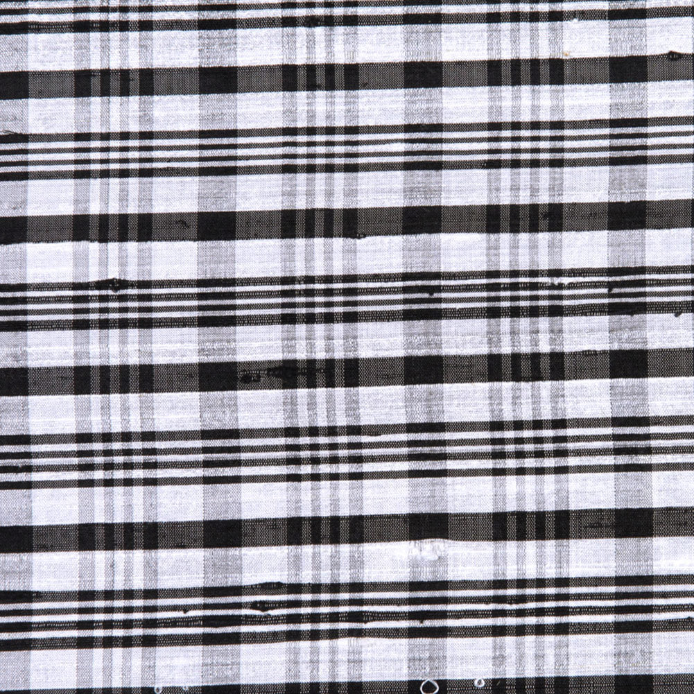 Black and Ivory Plaid Shantung/Dupioni - Joann Fabrics