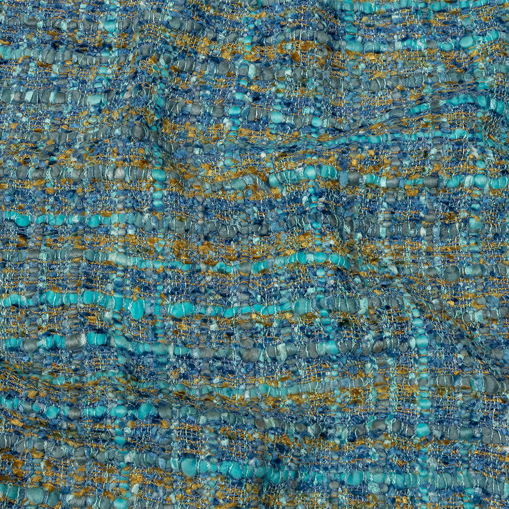 Viscose and Acrylic Chenille Tweed - Blue, Mustard and Arctic Green - Newcastle Collection - Joann Fabrics