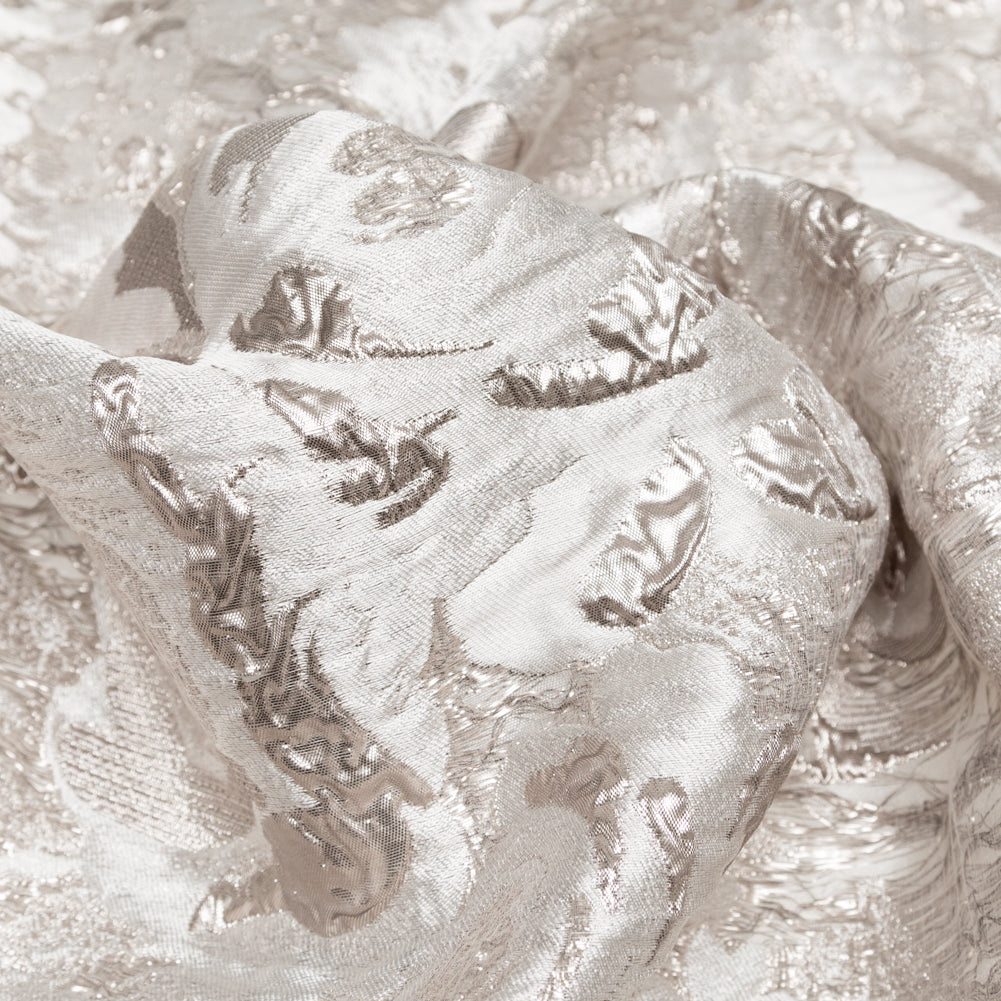 Metallic Silver and Castle Wall Rosy Luxury Brocade - Joann Fabrics