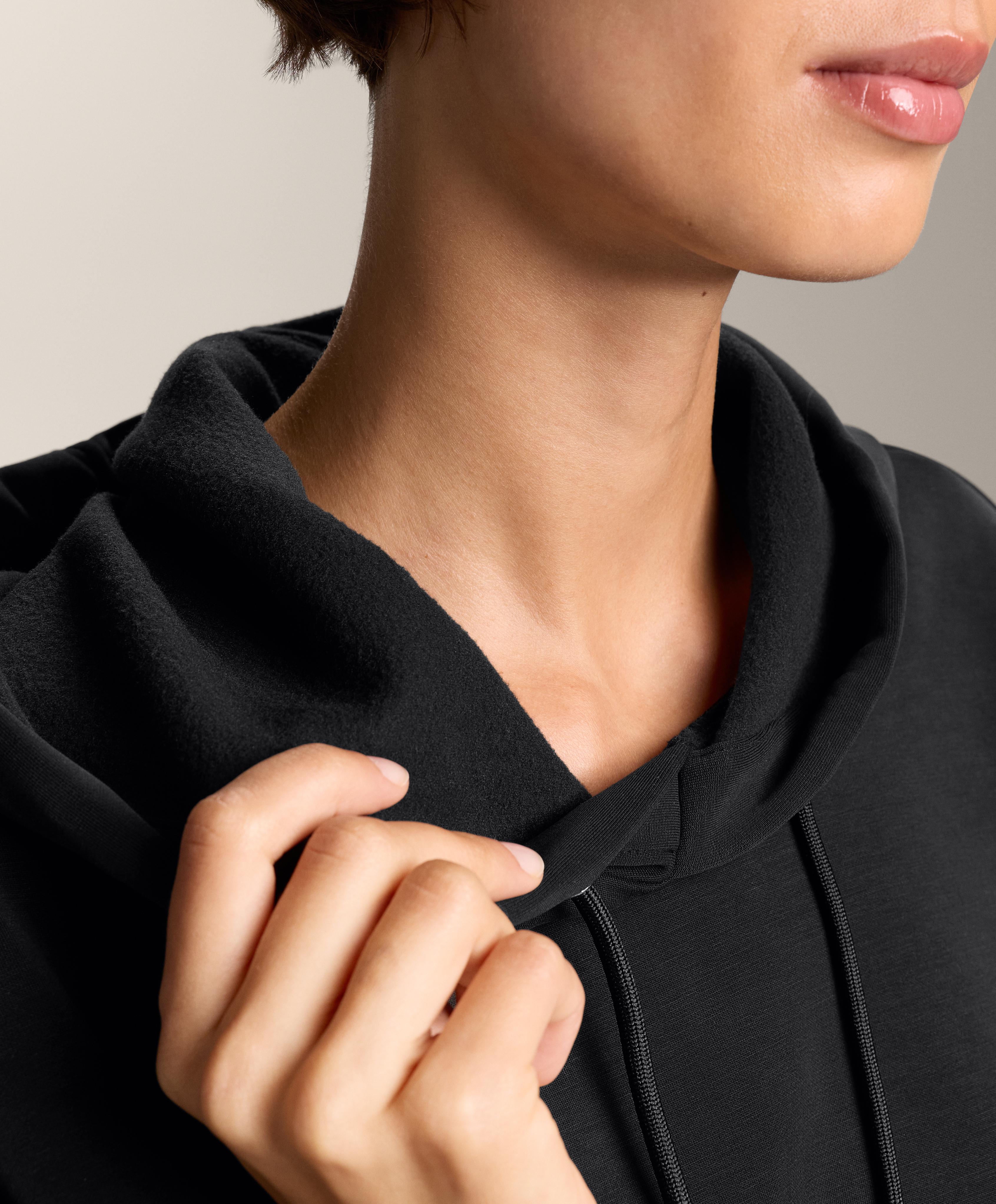 Boxy hoodie with brushed modal