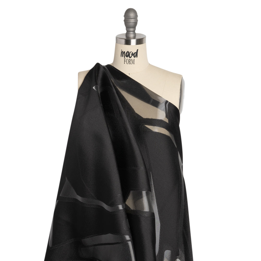 Black Abstract Luxury Burnout Brocade - Joann Fabrics