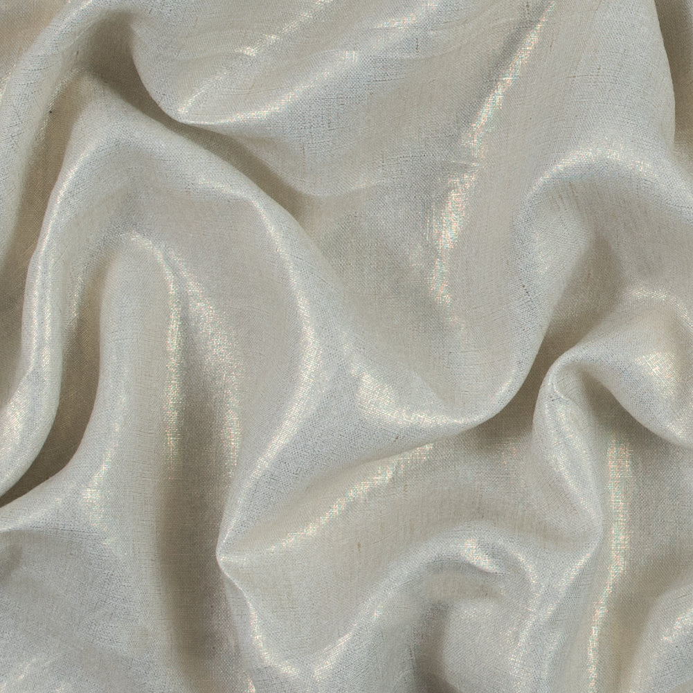 Lightweight Linen Woven with Metallic Gold Foil - Ivory - Simone Collection - Joann Fabrics