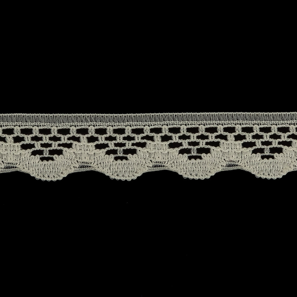 Antique White Scalloped Edge Lace Geometric Trimming - 0.5