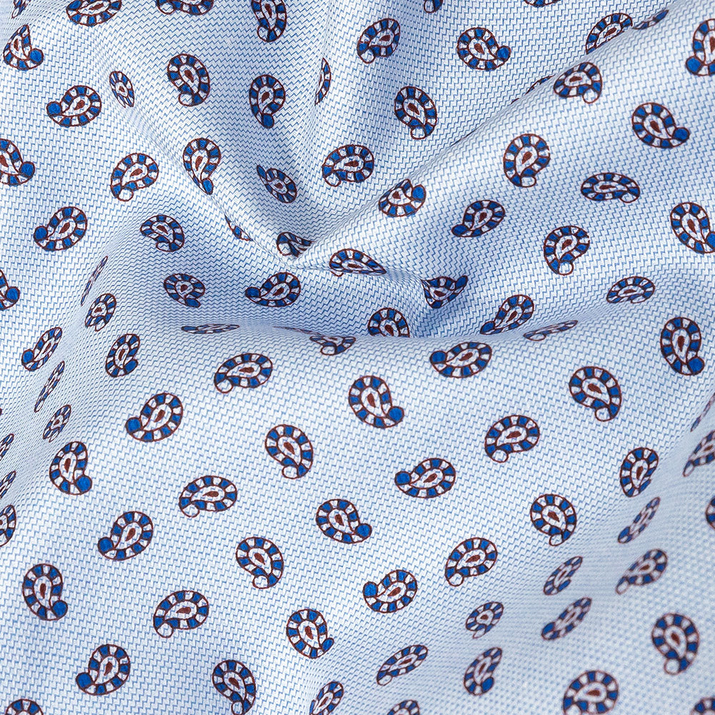 Premium Blue and Red Paisley Printed Cotton Shirting - Joann Fabrics