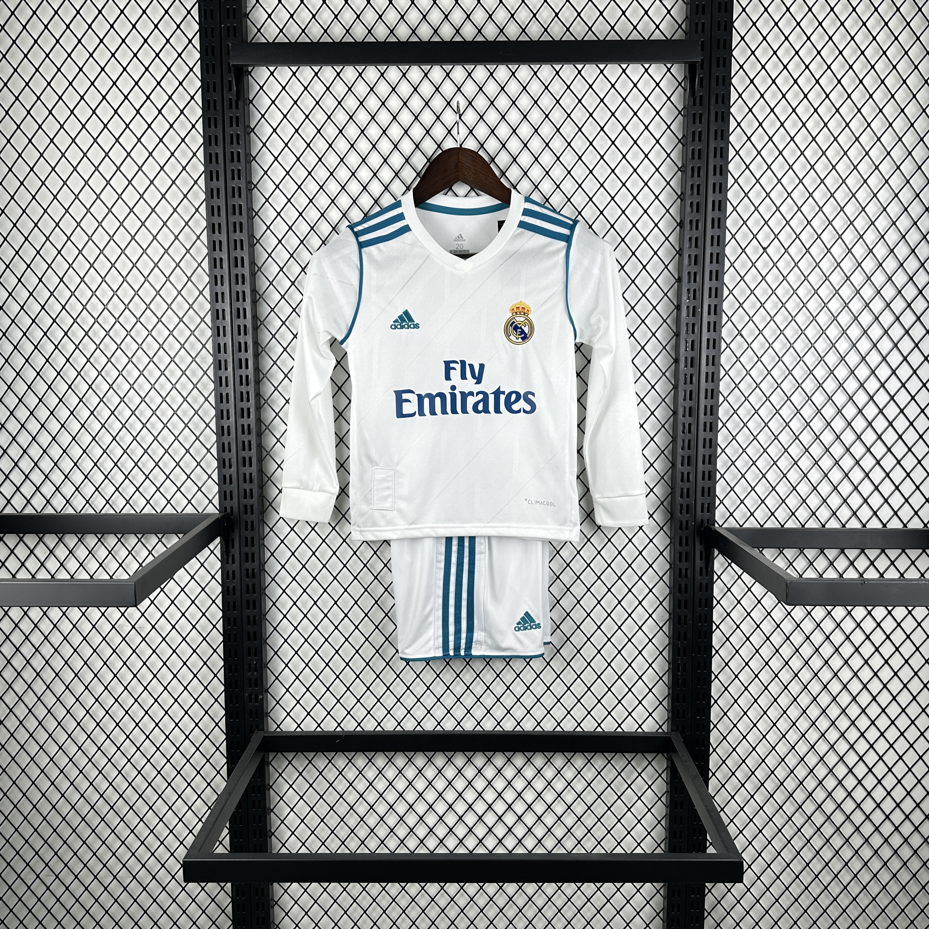 2017/2018 Retro Long Sleeve Real Madrid Home Football Shirt 1:1 Thai Quality Kids Size