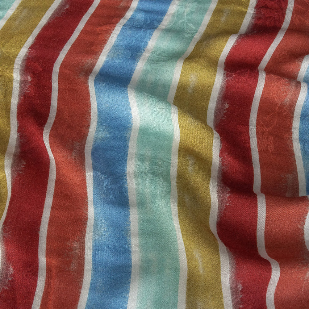 Flowery Viscose Jacquard Print - Rainbow Stripes - Mood Exclusive Striation Satisfaction - Joann Fabrics