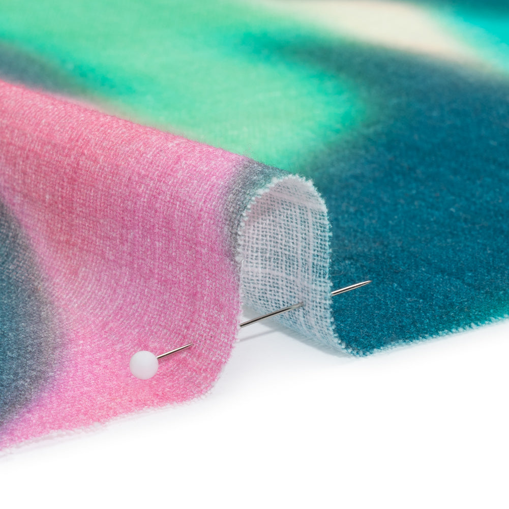 Slubbed Gauzy Cotton Woven Print - Green, Pink and Blue Hazy Abstract - Mood Exclusive Scattered Sunlight - Joann Fabrics