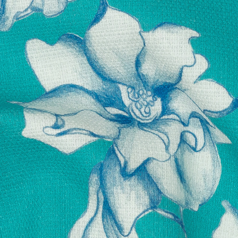 Mood Exclusive Turquoise Breath of Narcissus Stretch Cotton Woven - Joann Fabrics