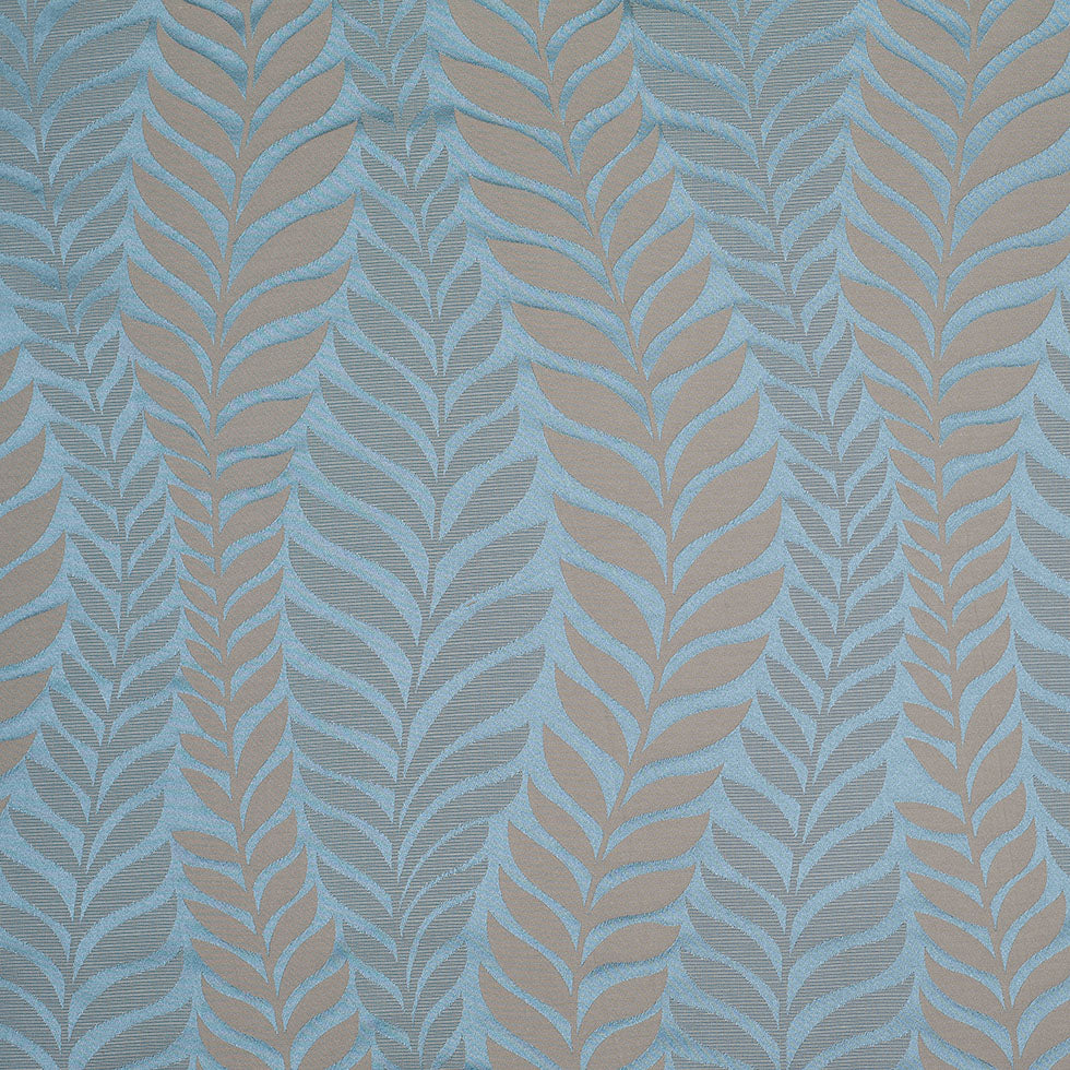 Canal Blue and Taupe Leaves Satin Jacquard - Joann Fabrics