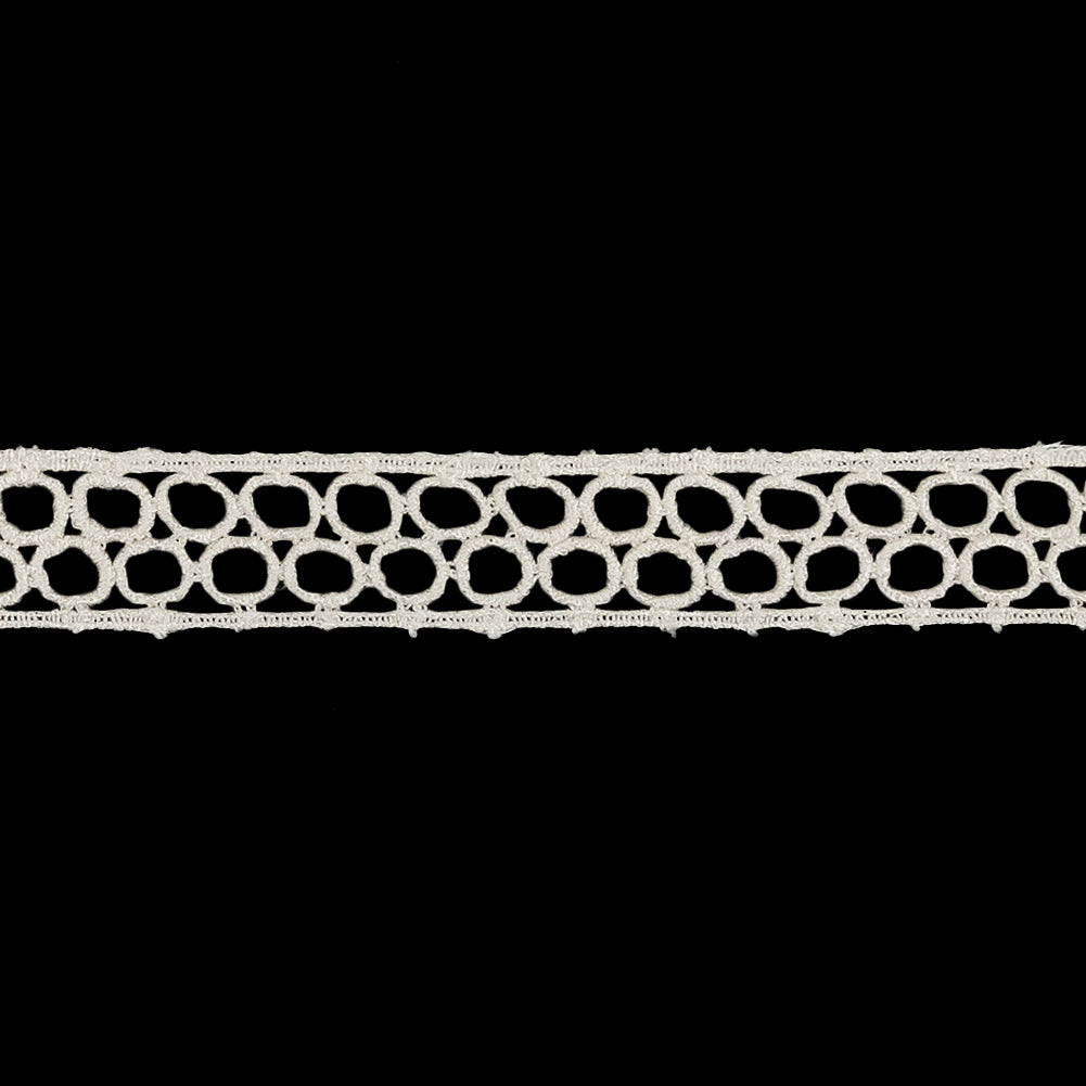 White Circles Venise Lace Trim - 0.625
