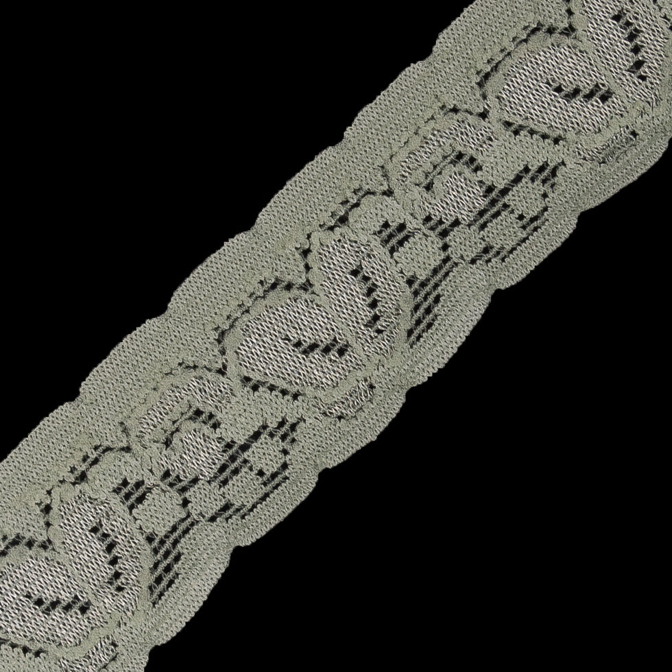 Pale Green Stretch Lace Trim - 1