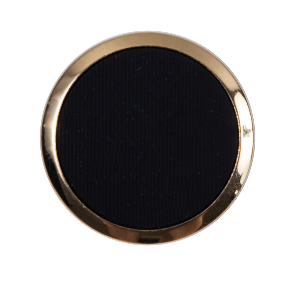 Italian Black and Gold Plastic Shank-Back Button - 44L/28mm - Joann Fabrics