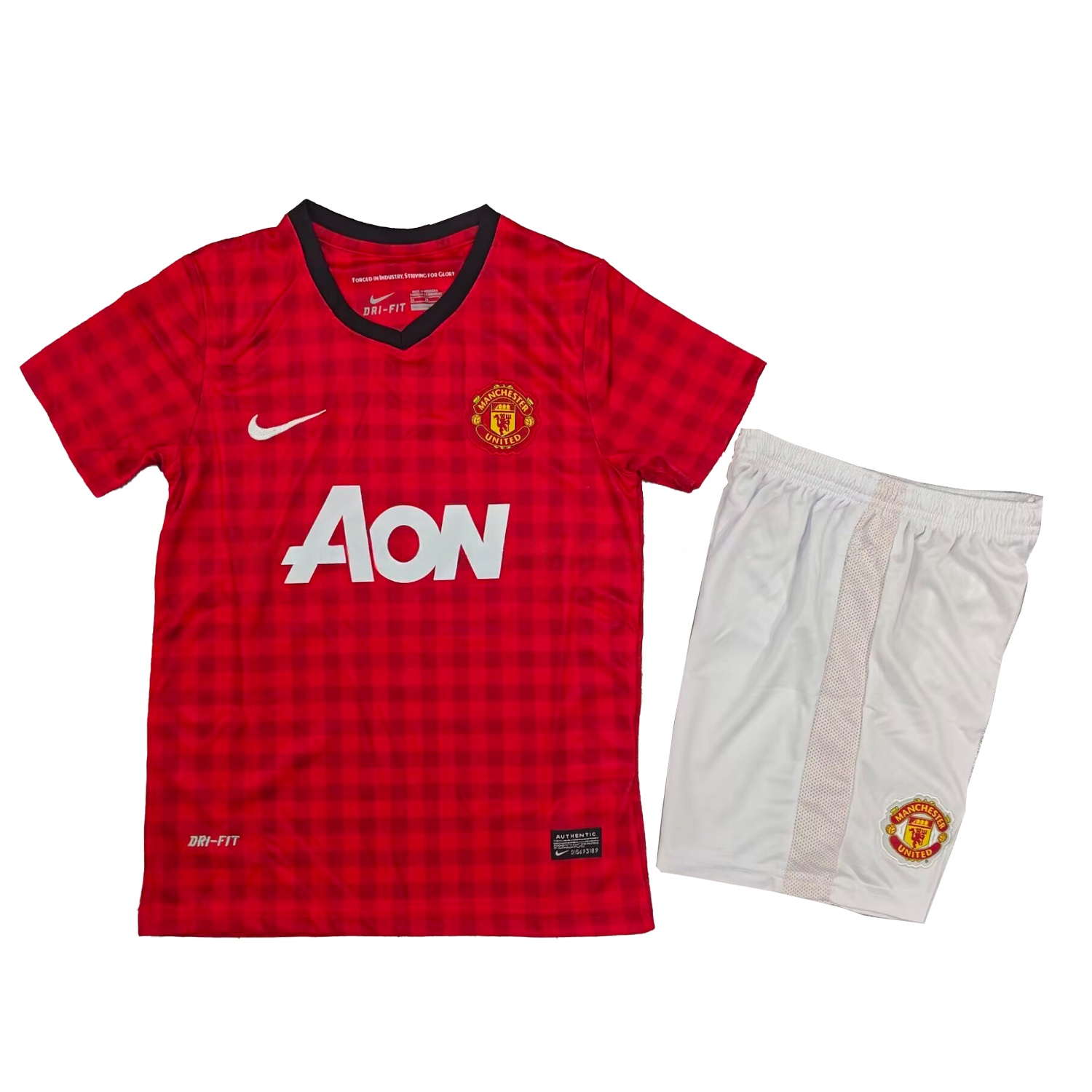 Retro Manchester United 2012-13 Home Kids Kit - UnitedFutballJersey
