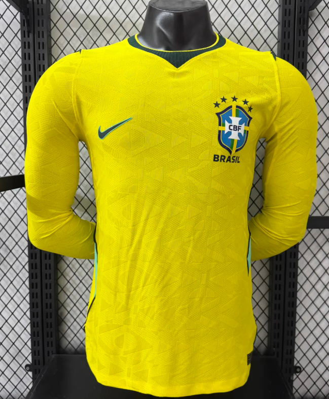 2026 Long sleeves Player Version Brazil Home Football Jersey 1:1 Thai quality