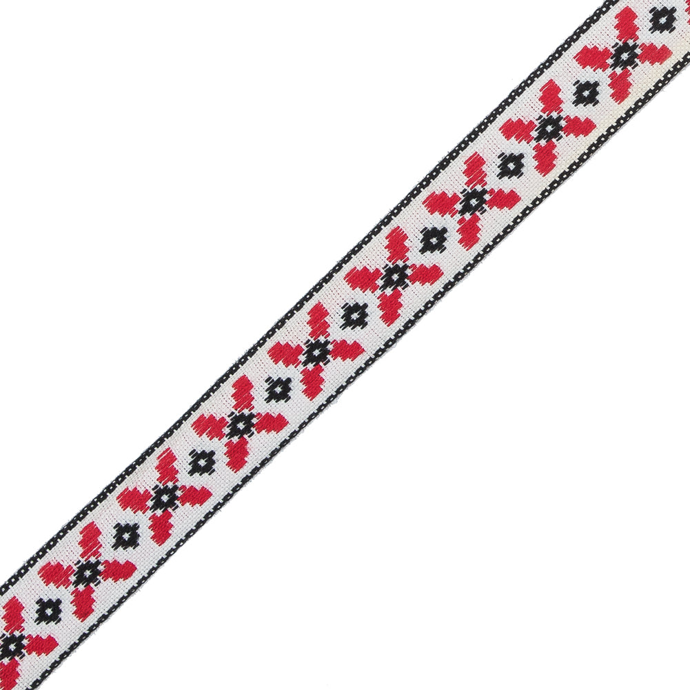 Black and Red German Jacquard Ribbon - 0.6