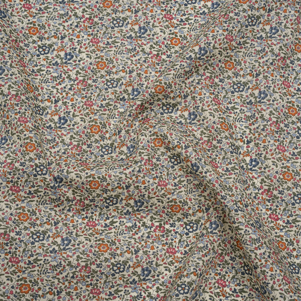 Liberty Fabrics Tana Lawn® - Katie and Millie Multi Neutral - Blue, Pink and Olive Green Little Florals - Joann Fabrics
