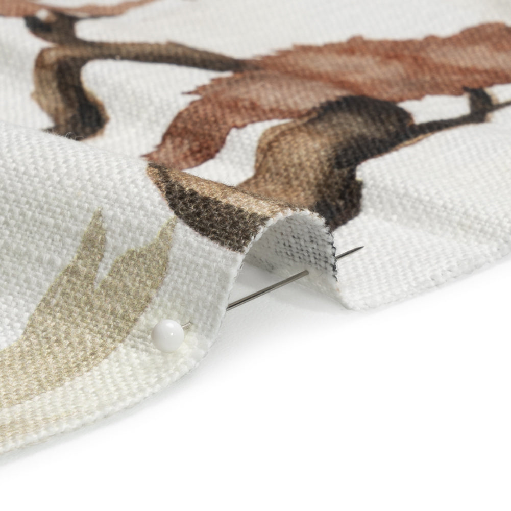 Gray, Rust and Green Pagodas and Mountains Slubbed Cotton Woven - Joann Fabrics