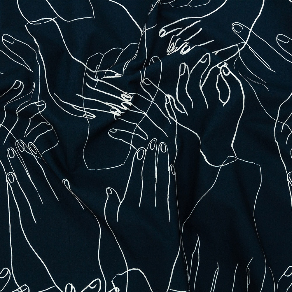 Mood Exclusive Dusty Navy Touch of Elegance Cotton Poplin - Joann Fabrics