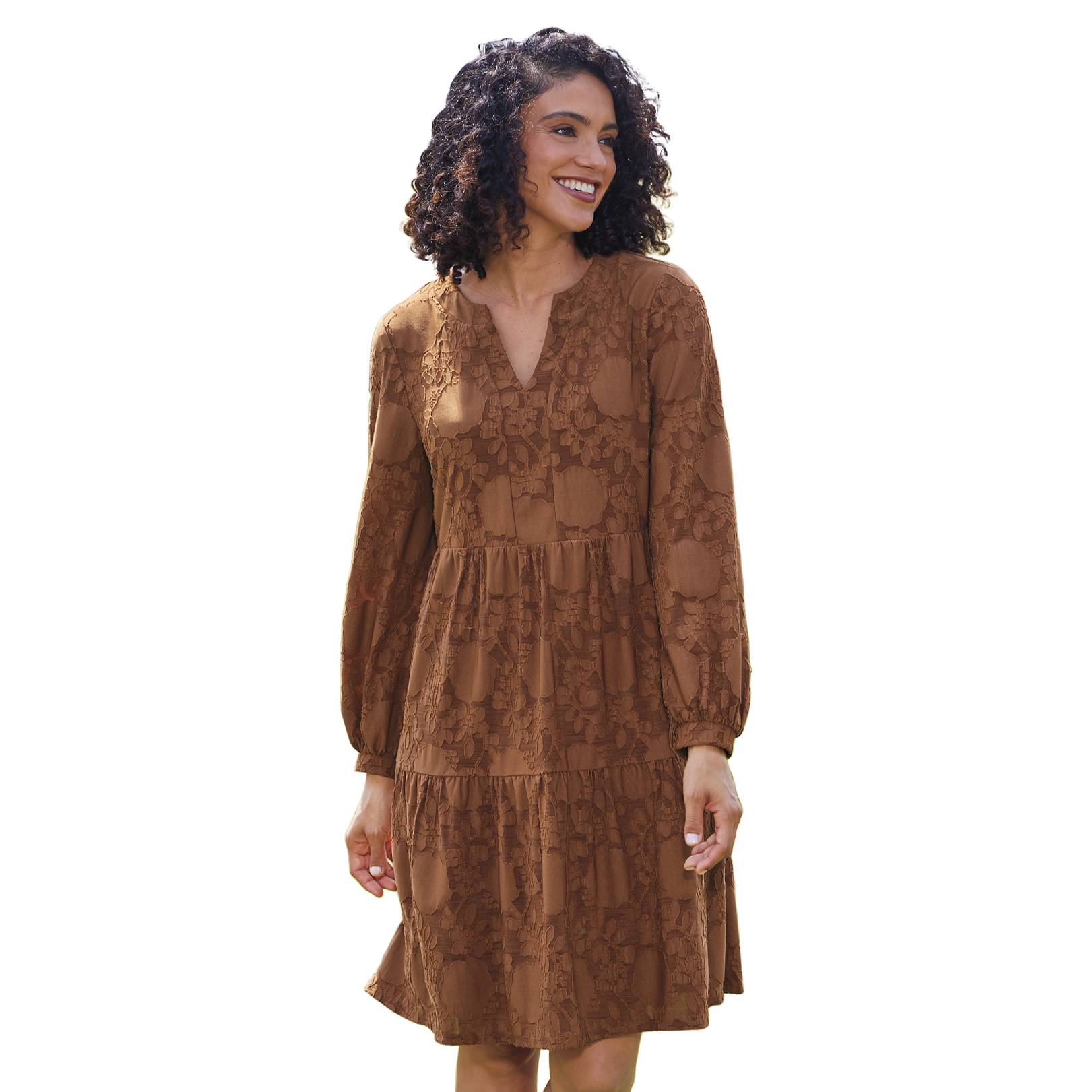 Burnout Jacquard-Knit Dress - Northstyle Catalog