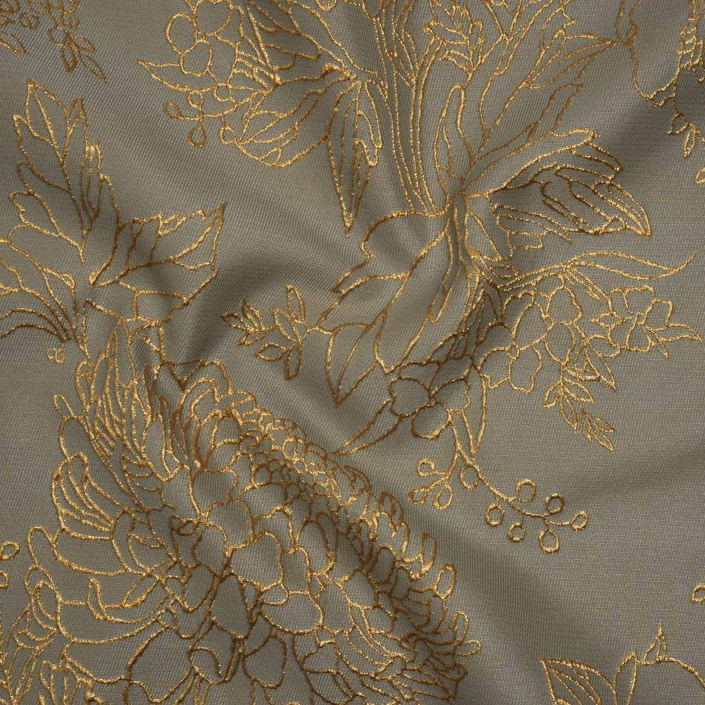 Metallic Brocade - Gray and Gold Illustrated Garden - Joann Fabrics