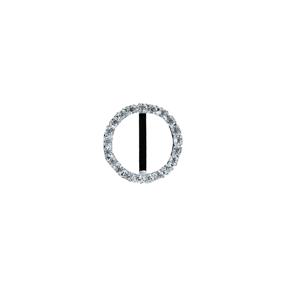 Swarovski Crystal and Silver Circular Rhinestone Slider - 1