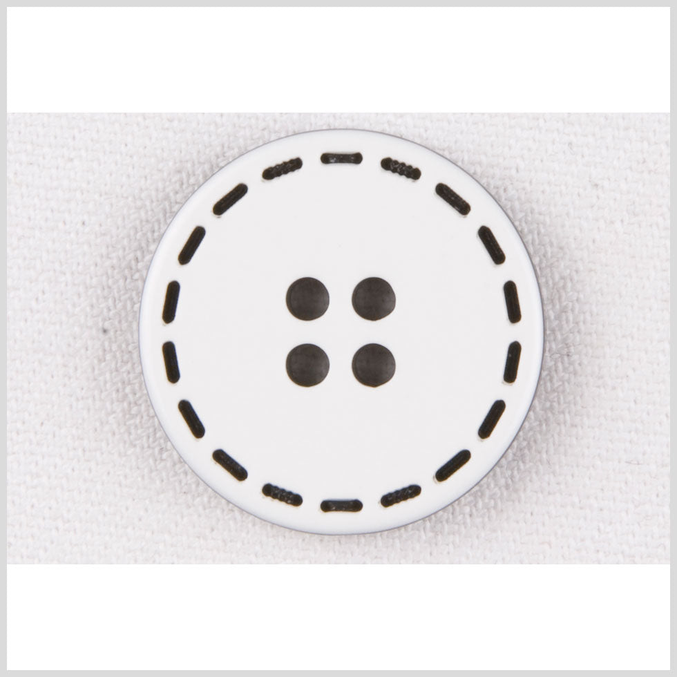 White and Black Plastic Button - 40L/25.5mm - Joann Fabrics