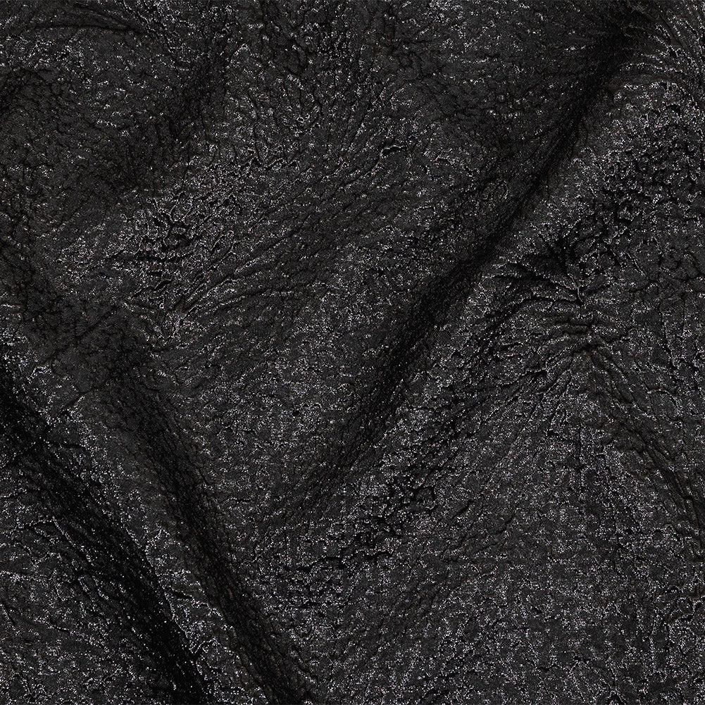 Metallic Black Fanning Leaf Veins Luxury Brocade - Joann Fabrics