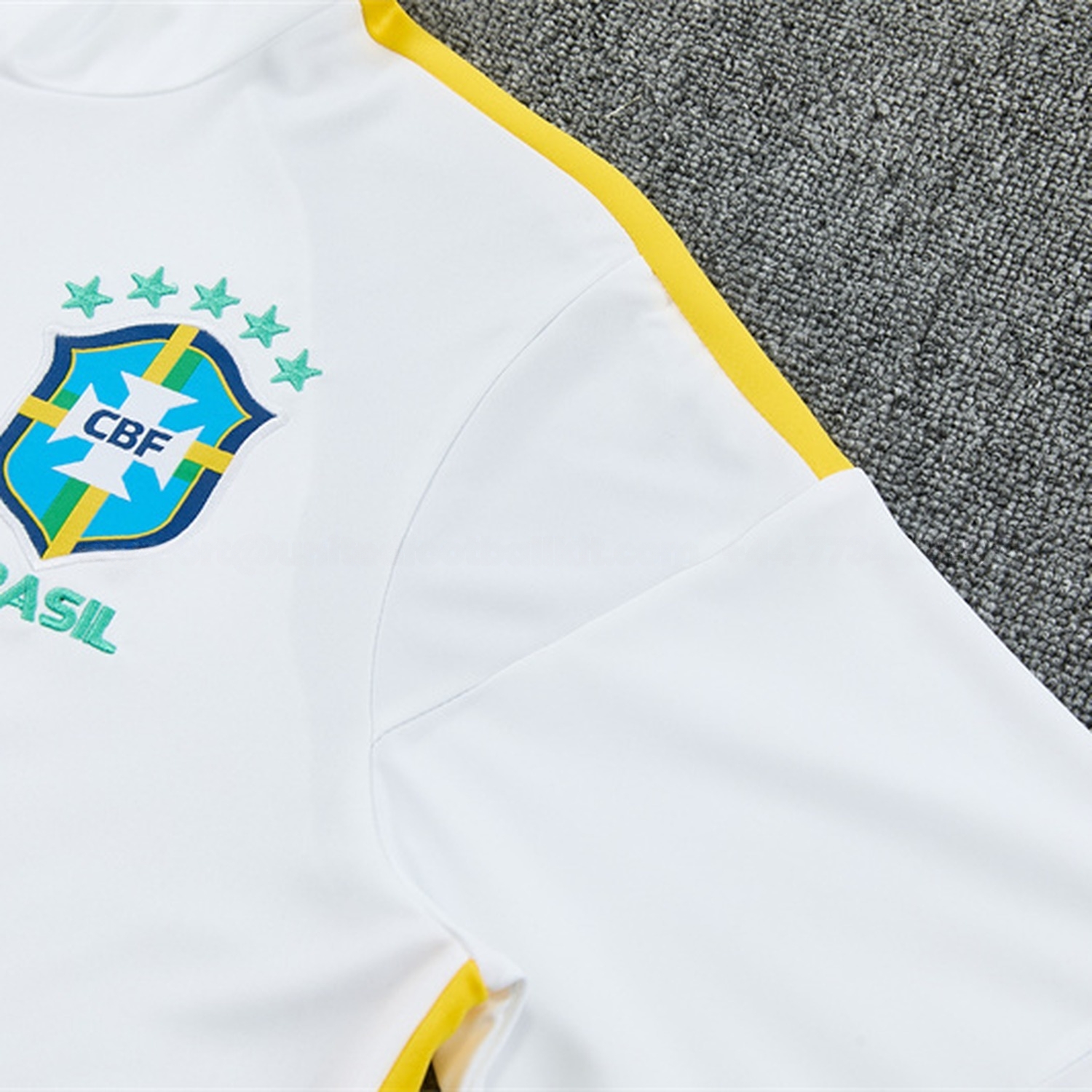 Brazil 2026 Kids Long Sleeve Training Set - White Top & Black Pants - UnitedFutballJersey
