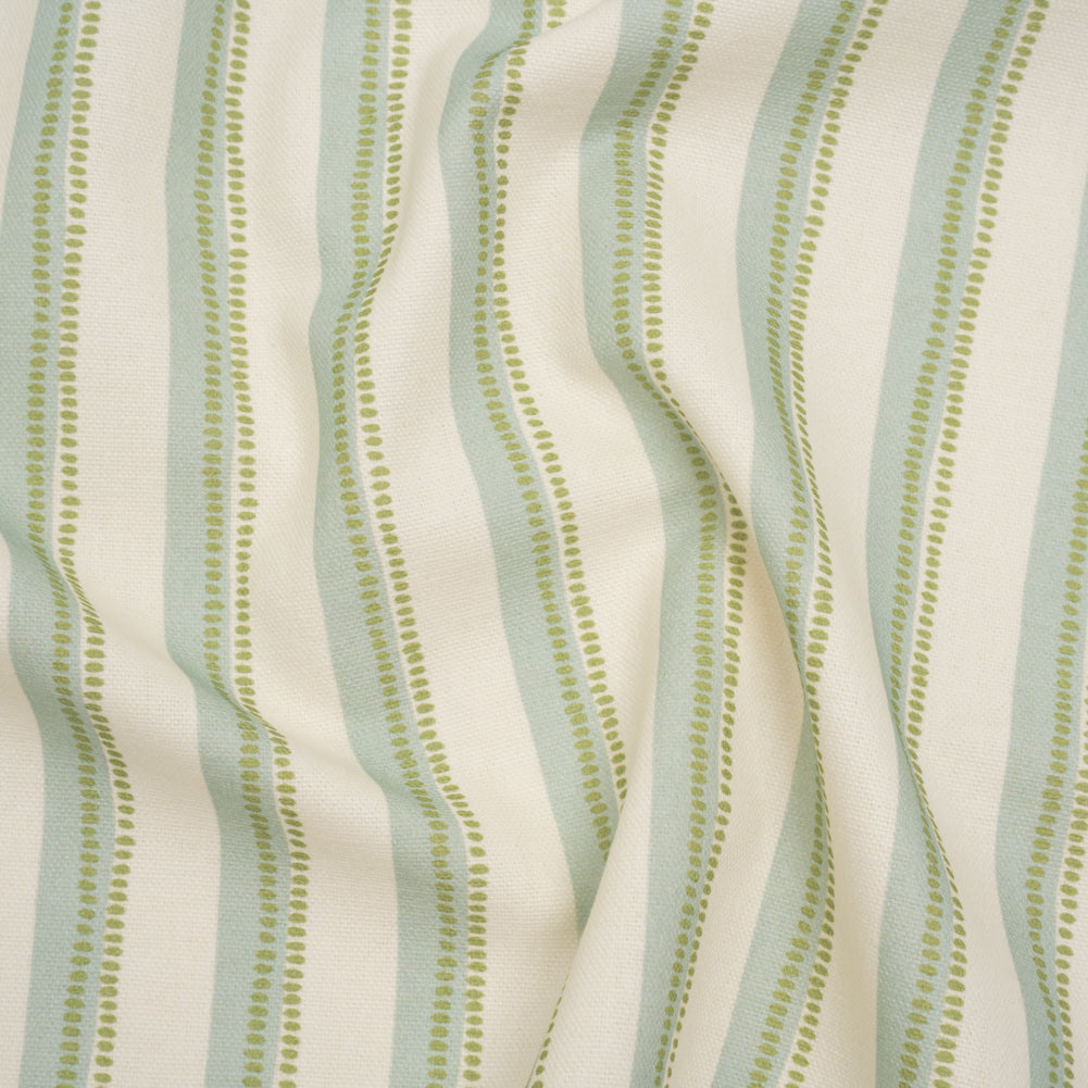 Cotton and Linen Canvas Print - Opal Stripes and Dots - British Imported - Joann Fabrics