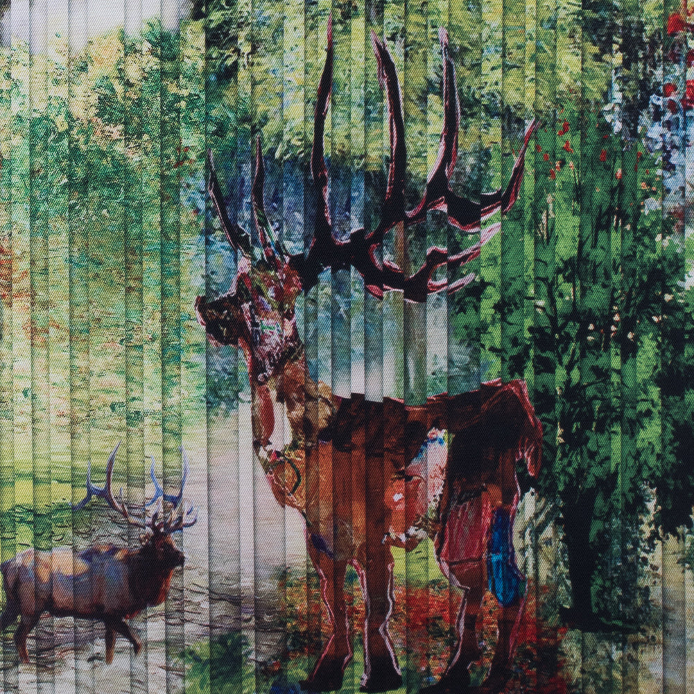 Digitally Printed Pleat Imitation Deer in a Forest on a Mikado/Twill - Joann Fabrics