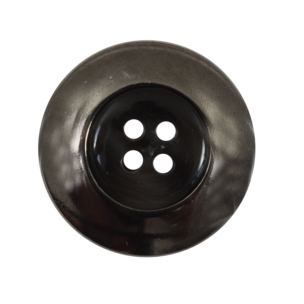 Italian Black Metal Rimmed Plastic Button - 44L/28mm - Joann Fabrics