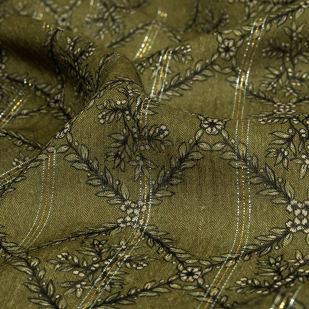 Mood Exclusive Victorian Vines Metallic Pinstriped Viscose Dobby - Joann Fabrics