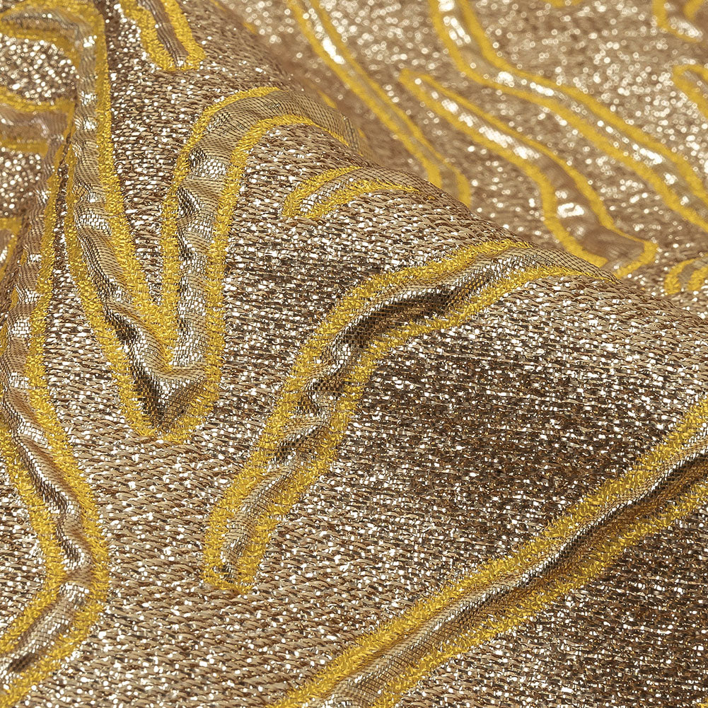 Metallic Gold and Mustard Contour Lines Luxury Brocade - Joann Fabrics