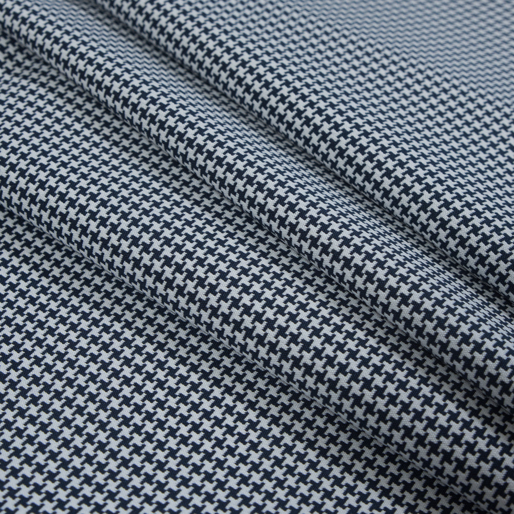 Navy and White Houndstooth Stretch Cotton Woven - Joann Fabrics